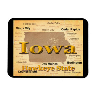 Íman Silhouette do Mapa do Orgulho do Estado de Iowa Ag