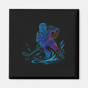 Íman Silhouette Esportes Disco Atleta Ação Arte Hóquei