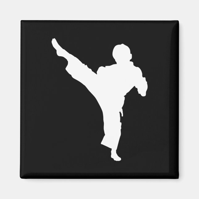 Íman Silhouette Karate Fighter Shotokan Martial Arts Ta (Frente)