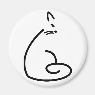 Íman Silhueta artística do gato de Swirly