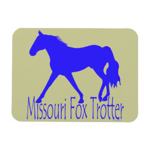 Íman Silhueta azul do cavalo do trotador do Fox de