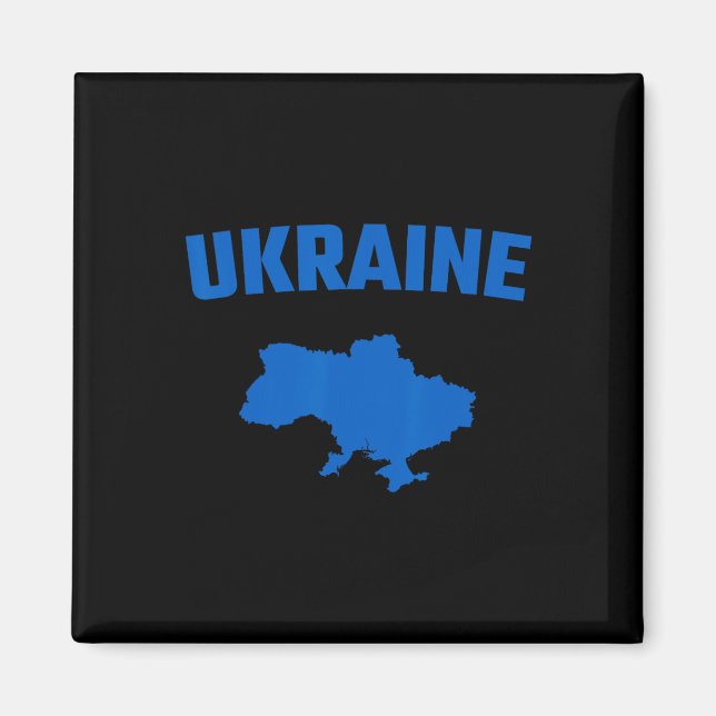 Íman Silhueta Azul Isolada De Um Mapa Da Ucrânia  (Frente)