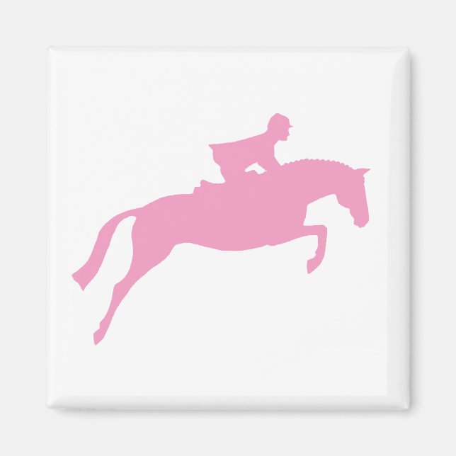 Íman Silhueta Cavalo Jumper (rosa) (Frente)