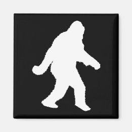 Íman Silhueta De Asquatch Branco Para Fundo Escuro