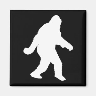 Íman Silhueta De Asquatch Branco Para Fundo Escuro