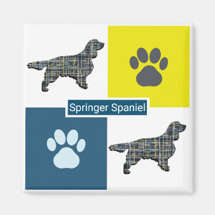 Íman Silhueta de Cachorro Espanhol Springer e Grade Y&B