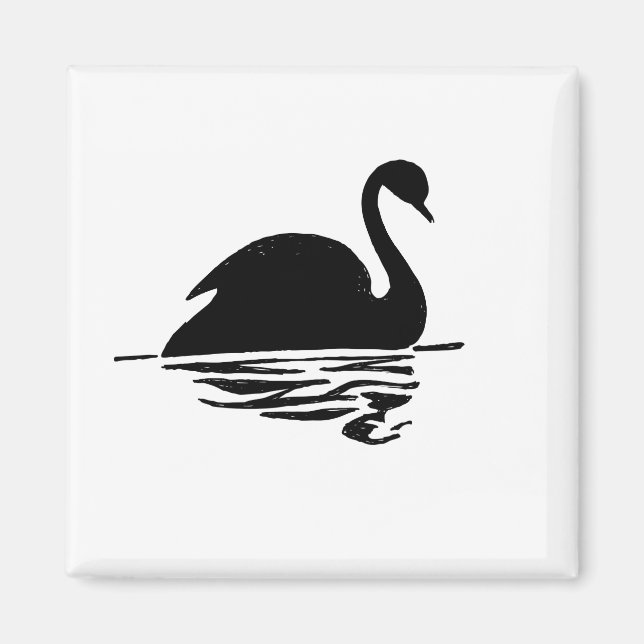 Íman Silhueta de Cisne Negro (Frente)