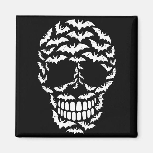 Íman Silhueta de Crânio de Morcego Fantasia de Hallowee (Frente)