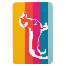 Íman Silhueta de Dachshund em Arte Pop Retrô