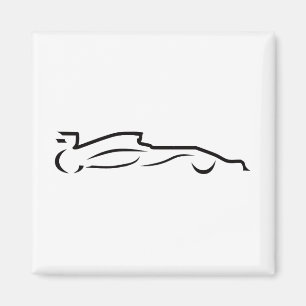 Íman Silhueta de desenho de linha de carro de corrida