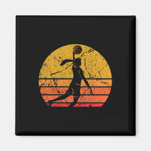 Íman Silhueta de desenho Vintage Retro Sun Sketll Girl