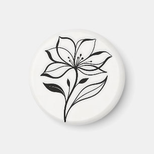 Íman Silhueta de Flor de Lírio Elegante