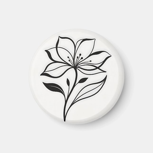 Íman Silhueta de Flor de Lírio Elegante (Frente)