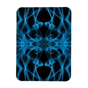 Íman Silhueta de fumaça colorida - azul sobre preto