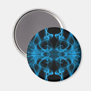 Íman Silhueta de fumaça colorida - azul sobre preto