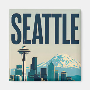 Íman 🌲 Silhueta de Seattle Washington