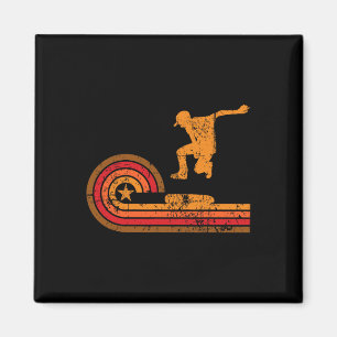 Íman Silhueta de Skatista Retro dos Anos 70 Skate