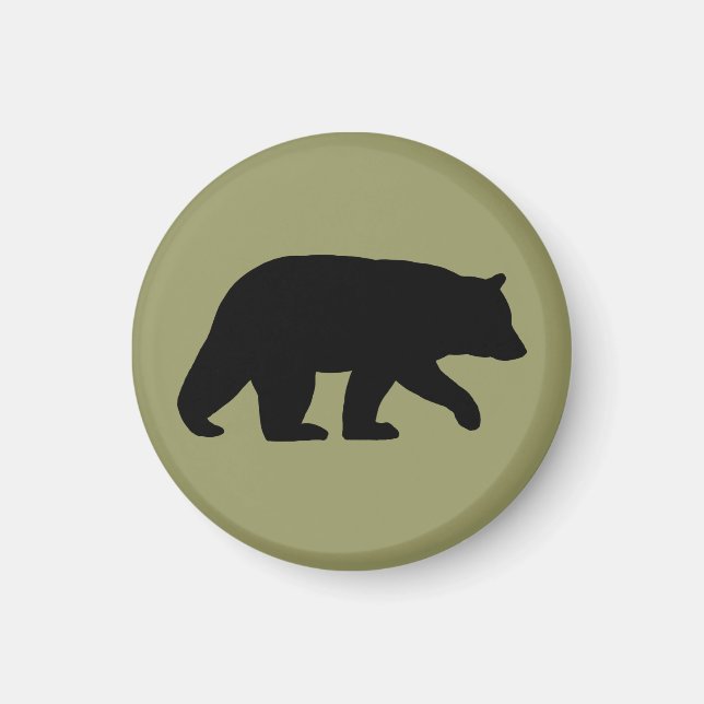 Íman Silhueta de Urso Negro (Frente)