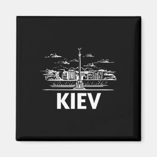 Íman Silhueta do Contorno do Esboço da Cidade de Kiev U