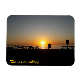 Íman Silhueta do Pôr do Sol de Verão Costeiro