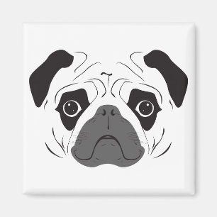 Íman Silhueta do Rosto Pug