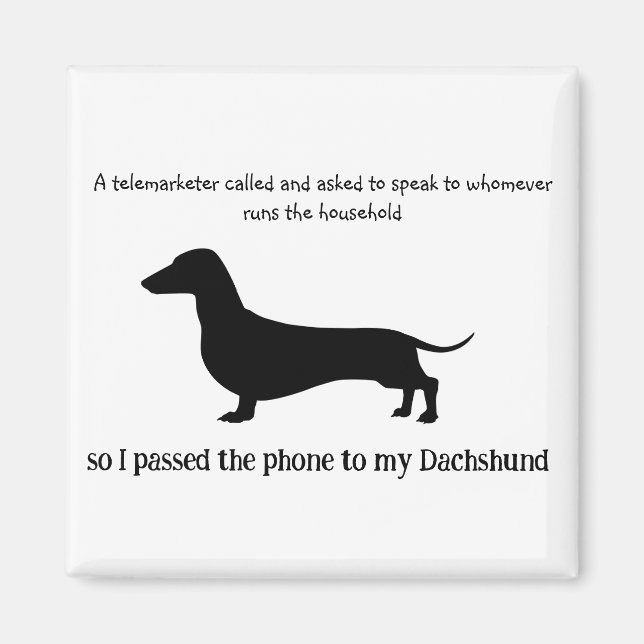 Íman Silhueta engraçada de Dachshund  (Frente)