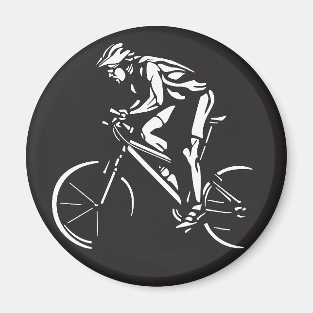 Íman silhueta inversa de ciclista (Frente)