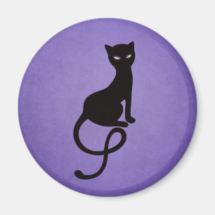 Íman Silhueta má gracioso do gato - roxo preto do
