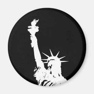 Íman Silhueta preta & branca da estátua da liberdade d