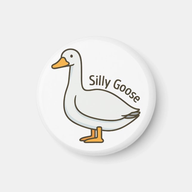 Íman Silly Goose Funny Cartoon Goose (Frente)