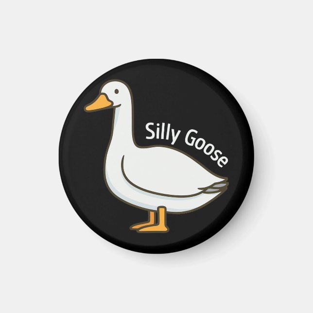 Íman Silly Goose Funny Cartoon Goose (Frente)