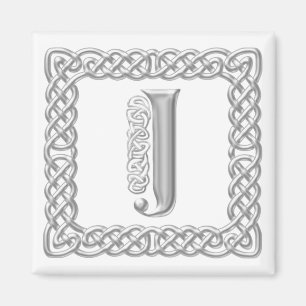 Íman Silver Effect Celular Knot Monograma - Letra J