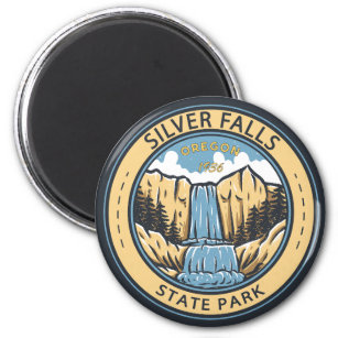 Íman Silver Falls State Park Oregon Crachá Vintage