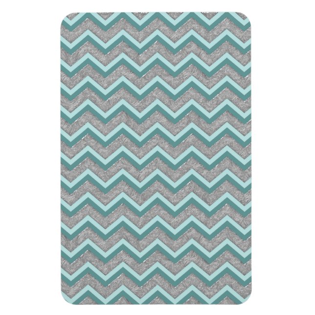 Íman Silver Foil e Teal ZigZag (Vertical)