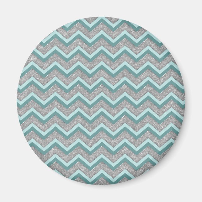 Íman Silver Foil e Teal ZigZag (Frente)
