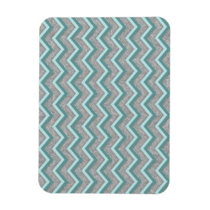 Íman Silver Foil e Teal ZigZag