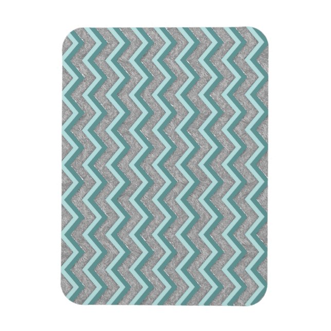 Íman Silver Foil e Teal ZigZag (Vertical)