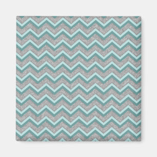 Íman Silver Foil e Teal ZigZag