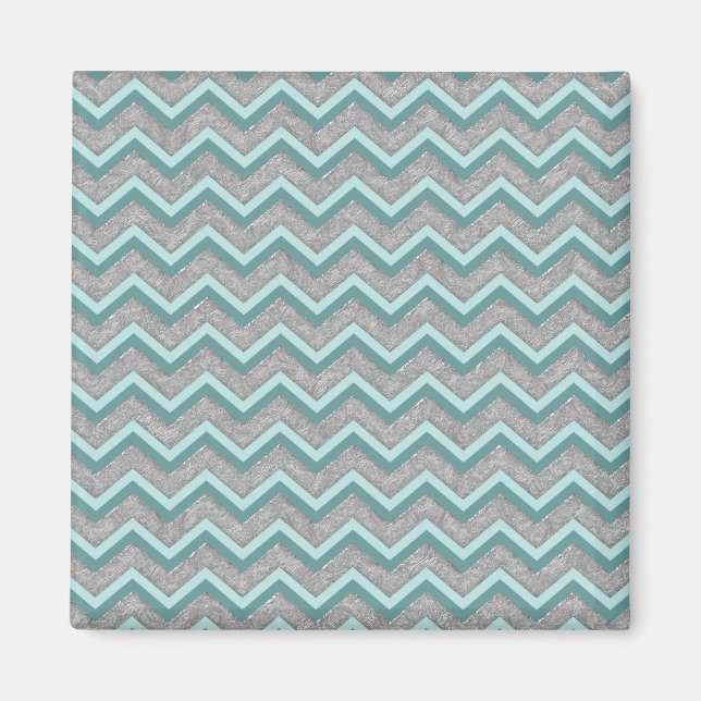 Íman Silver Foil e Teal ZigZag (Frente)