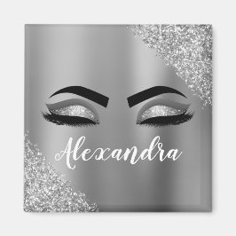 Íman Silver Glitter Sparkle Eyelashes Monograma