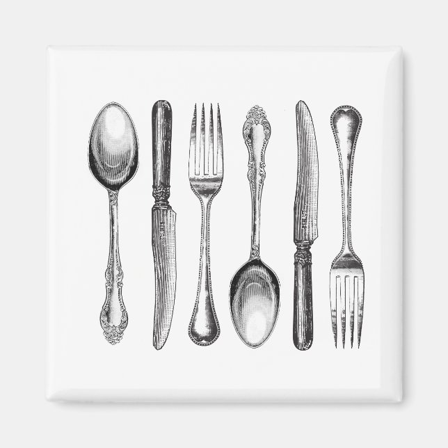 Íman Silverware de colheita moderna (Frente)
