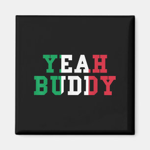 Íman Sim Buddy Tee Italiana Flag Colors Engraçado Sim B