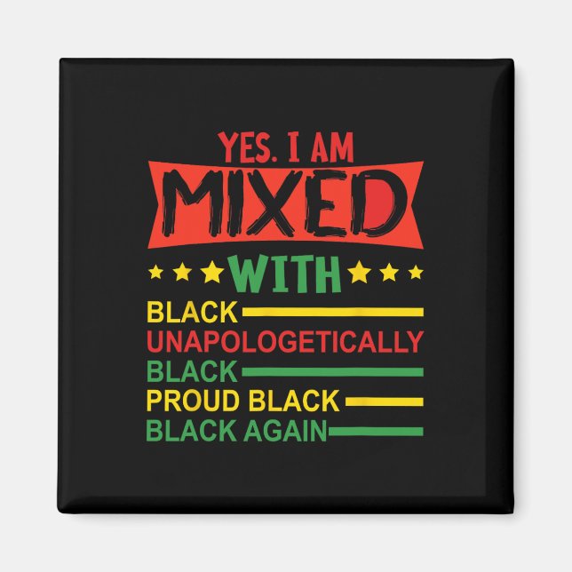 Íman Sim, eu sou misturado com preto orgulhoso africano (Frente)