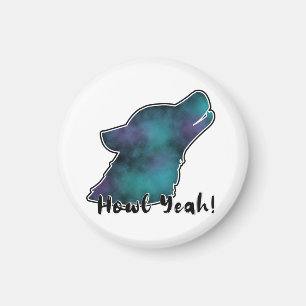 Íman Sim! Galáxia Espacial Wolf Silhouette Head
