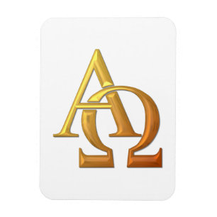 Íman Símbolo "3-D" dourado alfa e de Omega