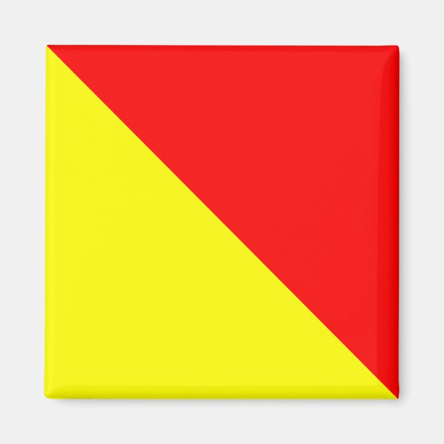 Íman Símbolo alfabético de bandeira náutica - Letra O ( (Frente)