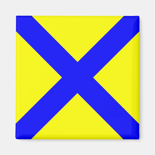 Íman símbolo alfabeto náutico marítimo, número cinco (Frente)