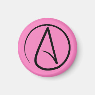 Íman Símbolo ateu: preto na rosa claro