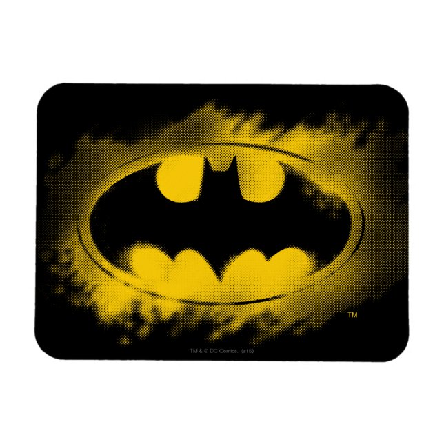 Íman Símbolo Batman | Logotipo preto e amarelo (Horizontal)