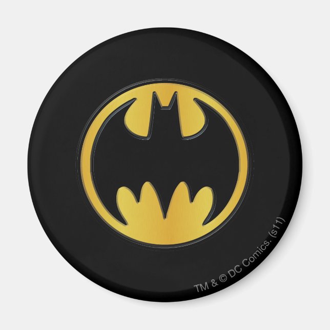 Íman Símbolo Batman | Logotipo redondo clássico (Frente)